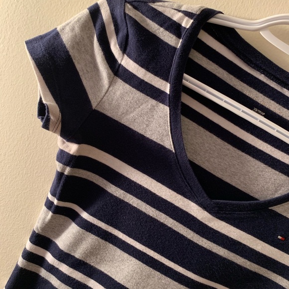 Tommy Hilfiger | Multi-Stripe V-neck T-Shirt - Picture 4 of 6